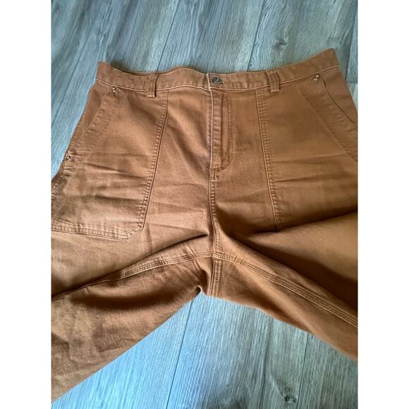 Duluth Trading Women's Flex Fire Hose Wide Leg Crop Pant Cider Orange size 16 - Picture 11 of 13